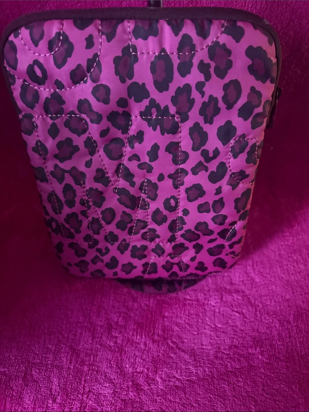 Marc Jacob Hot Pink and Black Leopard Quilted I  pad case Pouch